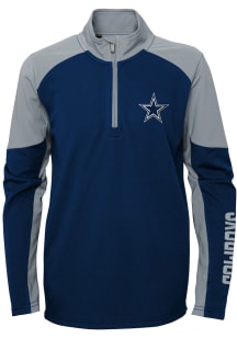 Dallas Cowboys Youth Navy Blue Audible Long Sleeve Quarter Zip Shirt