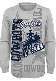 Dallas Cowboys Youth Grey Game Day Vibes Long Sleeve T-Shirt