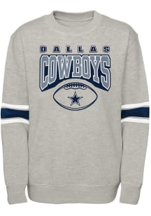 Dallas Cowboys Youth Grey Fan Fave Long Sleeve Crew Sweatshirt