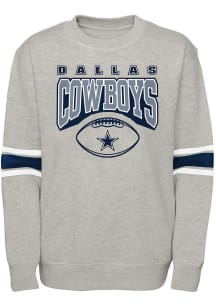 Dallas Cowboys Boys Grey Fan Fave Long Sleeve Crew Sweatshirt