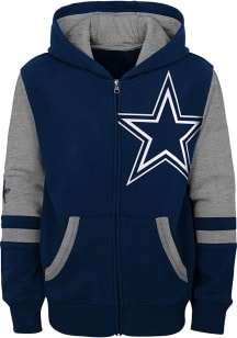 Dallas Cowboys Boys Navy Blue Stadium Long Sleeve Full Zip Hooded Sweatshirt