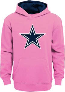 Dallas Cowboys Girls Pink Prime Long Sleeve Hooded Sweatshirt