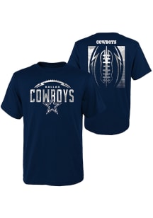 Dallas Cowboys Youth Navy Blue Blitz Ball Short Sleeve T-Shirt