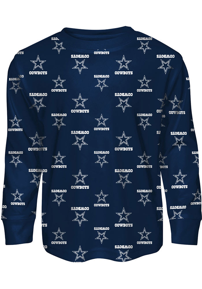 Dallas Cowboys Youth Navy Blue All Over Logo Set Sleep Pants