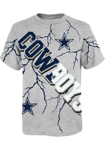 Dallas Cowboys Boys Grey Highlights Short Sleeve T-Shirt