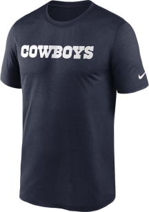 Nike Dallas Cowboys Navy Blue Wordmark Legend Short Sleeve T Shirt