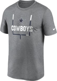 Nike Dallas Cowboys Grey Goal Post Legend Short Sleeve T Shirt