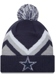 New Era Dallas Cowboys Navy Blue JR Zig Zag Cuff Pom Youth Knit Hat