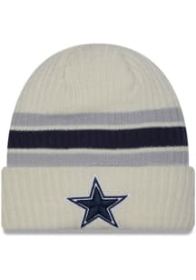 New Era Dallas Cowboys White JR Vintage Cuff Youth Knit Hat