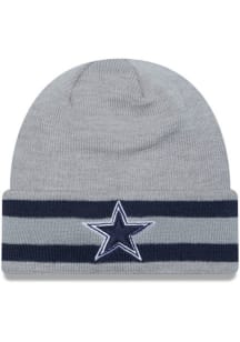 New Era Dallas Cowboys Grey JR Banded Cuff Youth Knit Hat
