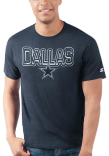Dallas Cowboys Navy Blue Twill Applique Logo Short Sleeve T Shirt