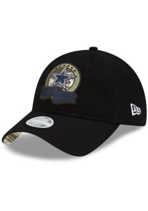 New Era Dallas Cowboys Black 2022 Salute to Service 9TWENTY Womens Adjustable Hat