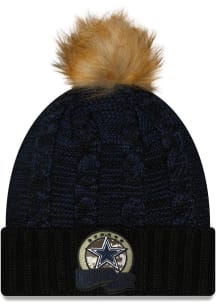 New Era Dallas Cowboys Black 2022 Salute to Service Pom Womens Knit Hat