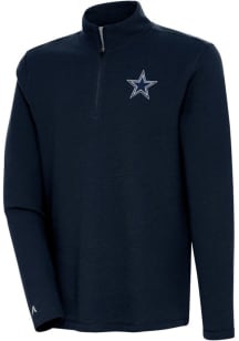 Antigua Dallas Cowboys Mens Navy Blue SHORE BUNKER Long Sleeve 1/4 Zip Pullover