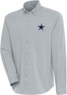 Antigua Dallas Cowboys Mens Grey COMPRESSION Long Sleeve Dress Shirt