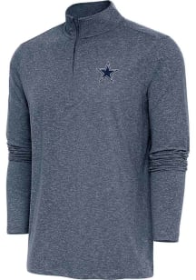 Antigua Dallas Cowboys Mens Navy Blue HUNK Long Sleeve 1/4 Zip Pullover