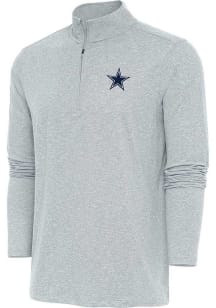 Antigua Dallas Cowboys Mens Grey HUNK Long Sleeve 1/4 Zip Pullover