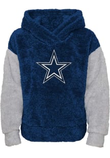 Dallas Cowboys Girls Navy Blue Game Time Teddy Long Sleeve Hooded Sweatshirt