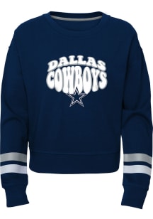 Dallas Cowboys Girls Navy Blue That 70s Show Long Sleeve Sweatshirt