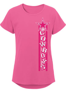 Dallas Cowboys Girls Pink Fair Catch Short Sleeve Tee