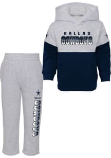 Dallas Cowboys Toddler Grey Playmaker Hood Set Top and Bottom