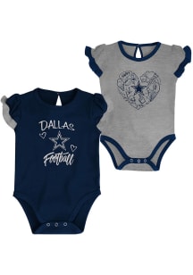 Dallas Cowboys Baby Navy Blue Too Much Love 2PK Set One Piece