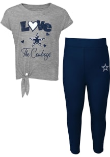 Dallas Cowboys Toddler Girls Forever Love Top and Bottom Set Navy Blue
