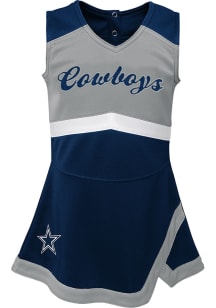 Dallas Cowboys Baby Navy Blue Captain Dress Set Cheer