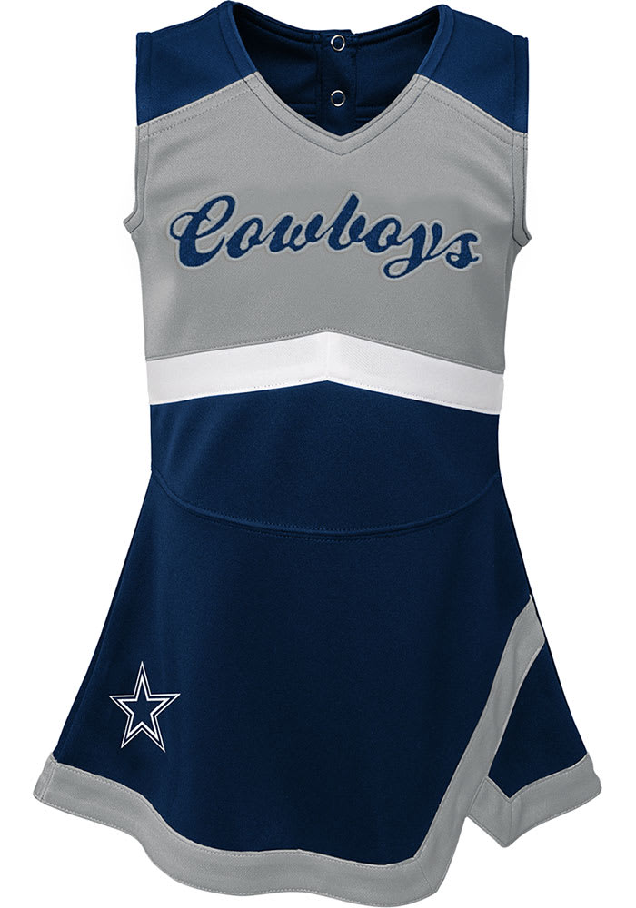 Dallas Cowboys Toddler Girls Navy Blue Captain Dress Sets Cheer
