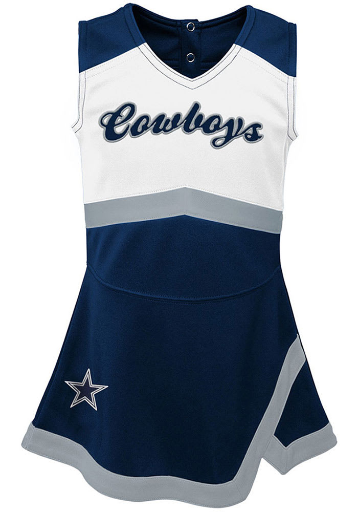 Dallas Cowboys Girls Navy Blue Captain Dress Cheer Set