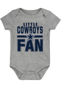 Dallas Cowboys Baby Grey Little Fan Short Sleeve One Piece