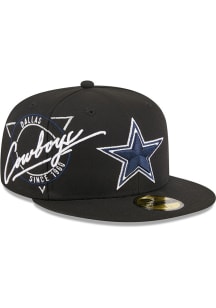 New Era Dallas Cowboys Mens Black Neon 59FIFTY Fitted Hat