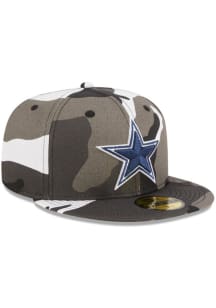 New Era Dallas Cowboys Mens White Camo 59FIFTY Fitted Hat