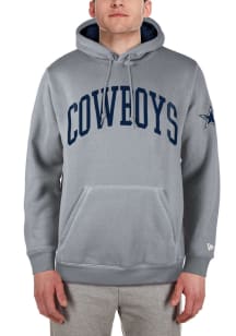 New Era Dallas Cowboys Mens Grey Arch Name Long Sleeve Hoodie