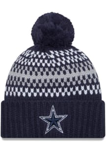 New Era Dallas Cowboys Navy Blue Cozy Cuff Pom Womens Knit Hat