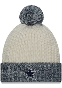 New Era Dallas Cowboys White Fresh Cuff Pom Womens Knit Hat