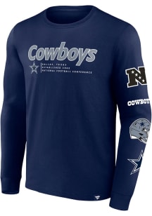 Dallas Cowboys Navy Blue Strike the Goal Long Sleeve T Shirt