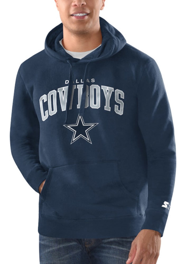 Dallas Cowboys Arch Name Mascot Hoodie - Navy Blue