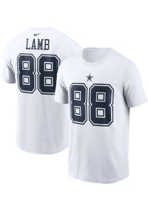 CeeDee Lamb Dallas Cowboys White Player name and number Short Sleeve Player T Shirt