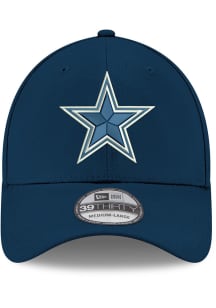 New Era Dallas Cowboys Mens Navy Blue Star Front Team Classic 39THIRTY Flex Hat