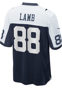 CeeDee Lamb   Dallas Cowboys Navy Blue Throwback Football Jersey