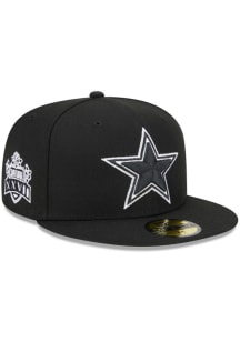 New Era Dallas Cowboys Mens Black Tonal Star Logo SB XXVII Evergreen 59FIFTY Fitted Hat