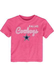 Dallas Cowboys Toddler Girls Pink Big Game Short Sleeve T-Shirt