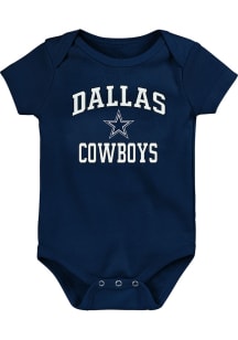 Dallas Cowboys Baby Navy Blue #1 Design Short Sleeve One Piece