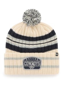 47 Dallas Cowboys Ivory Hone Patch Cuff Pom Mens Knit Hat