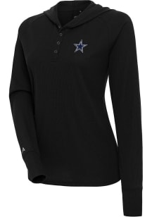 Antigua Dallas Cowboys Womens Black Aspiration Hooded Sweatshirt