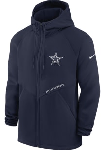 Nike Dallas Cowboys Mens Navy Blue Team Spacer Long Sleeve Zip