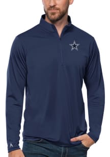 Antigua Dallas Cowboys Mens Navy Blue Tribute Long Sleeve 1/4 Zip Pullover