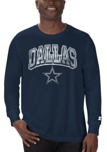 Dallas Cowboys Navy Blue Arch Name Half Time Long Sleeve T Shirt