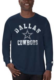 Dallas Cowboys Navy Blue Heart and Soul Half Time Long Sleeve T Shirt
